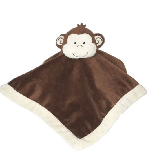 Tiddliwinks Plush Monkey Brown Lovey Security Baby Blanket 13" - Picture 1 of 4